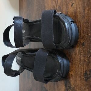 MIA Black Chunky Heel Sandals